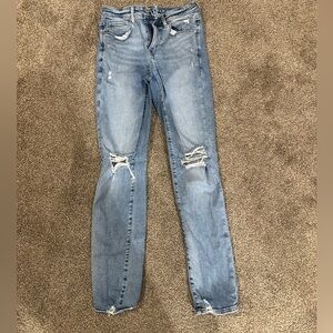 Women's Blue Distressed Jeans